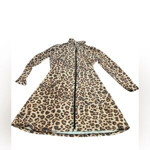 Leopard print zip-up dress size large